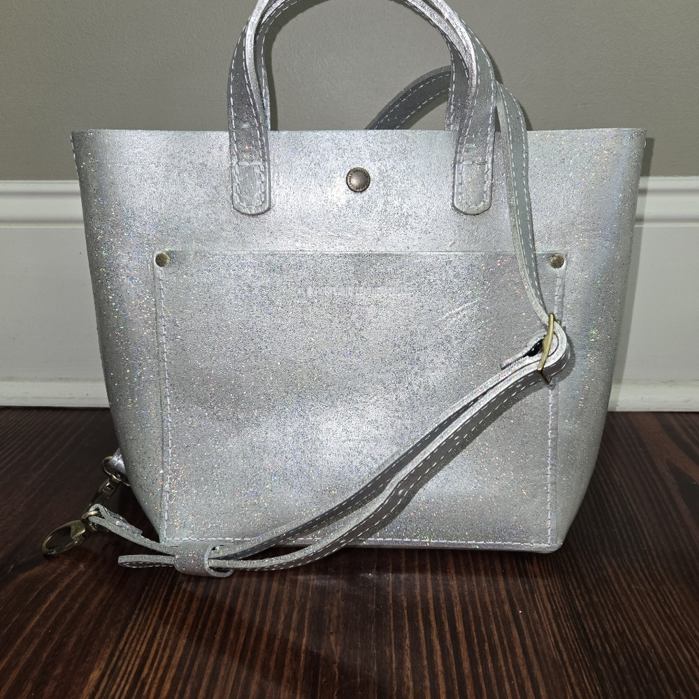 Upcrafted Silver Portland Leather Goods Mini Crossbody